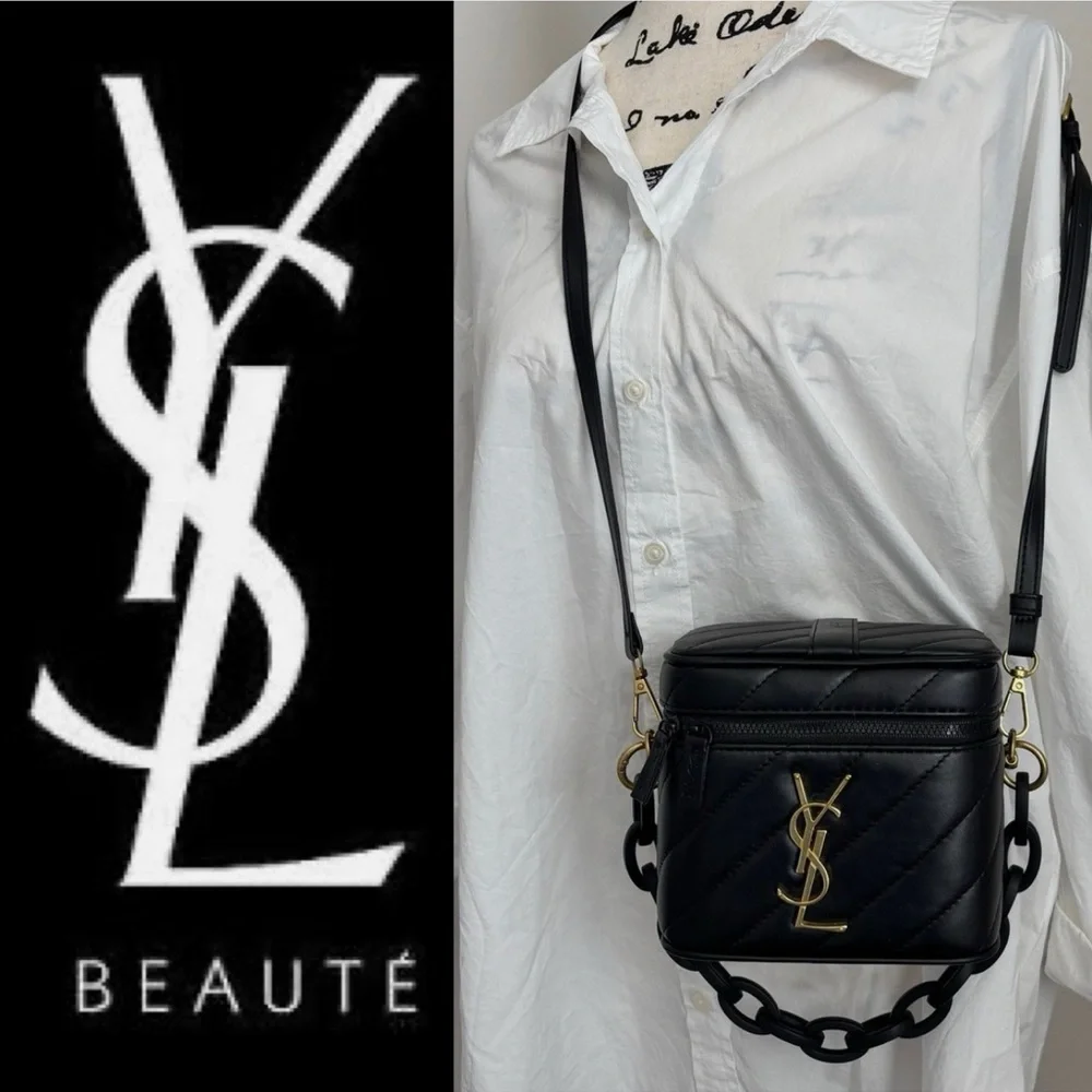 Saint Laurent Black Quilted Bag with Gold YSL Hardware - Picture 4 of 14